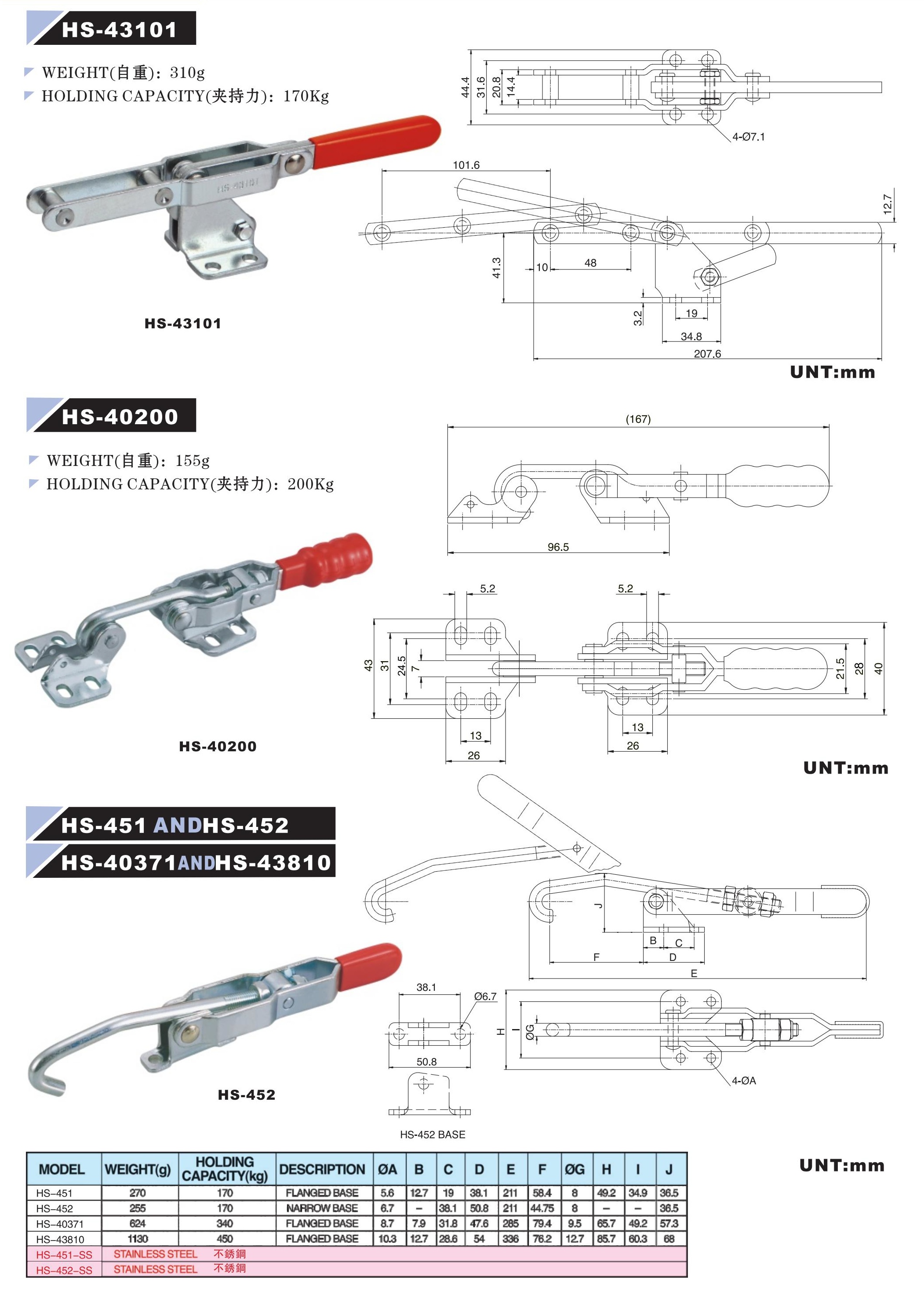 HS-43101,HS-40200,HS-452